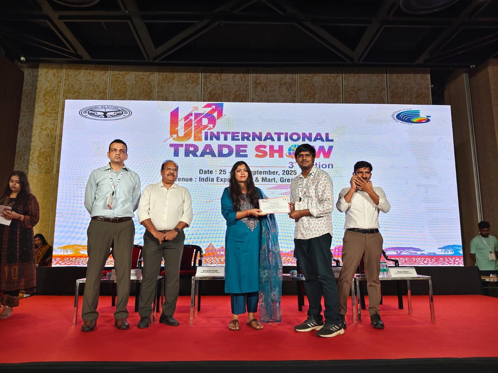 The Nectar receiving its award on stage at the UP International Trade Show 2025