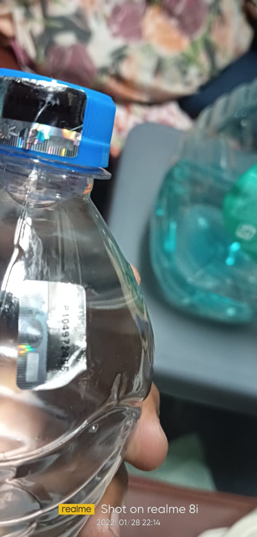 Railway water bottle with a hologram sticker seal